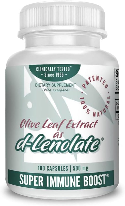EAST PARK - East Park Extrato de Folha de Oliveira (OLE) Super Potência d-Lenolate 500mg | 18%% ou Mais Oleuropeína Reforço do Sistema Imunológico | 180 Cápsulas Vegetarianas (Não-OGM)