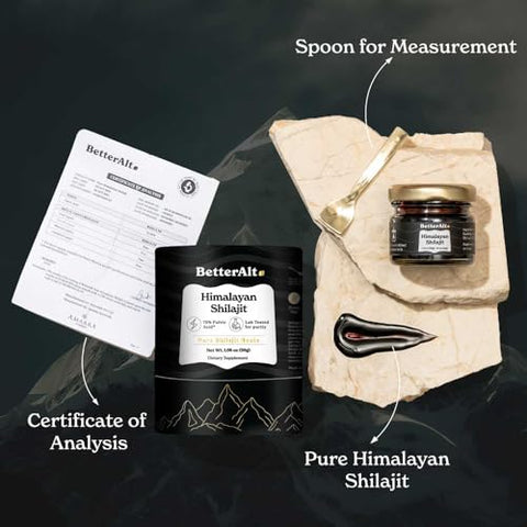 Better Alt - Shilajit Resina Pura do Himalaia – Alta Potência Grau Ouro para Homens – 100g