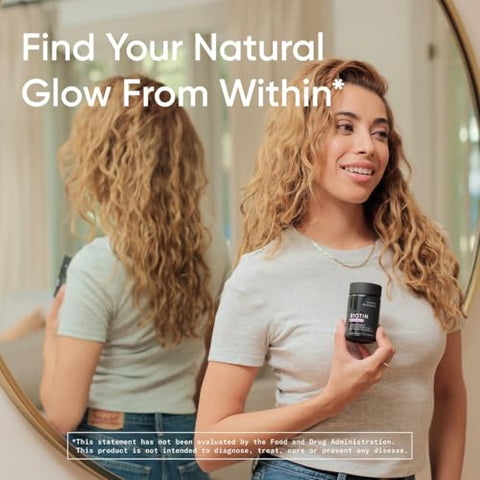 Vegan Biotin 2500mcg com Óleo de Coco Orgânico – Biotina Extra Forte Vitamina B7 para Cabelos Mais Saudáveis – 60 cápsulas - Sports Research