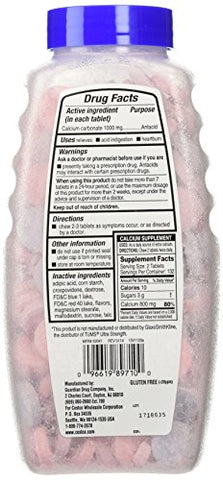 Ultra Strength Antacid – Carbonato de Cálcio 1000 MG Sabores de Frutas Variadas (265 Comprimidos) - Kirkland Signature