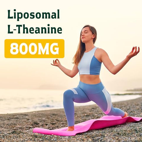 Vivaravida - L-Theanine 800mg – Suplemento Natural de L-Theanine com GABA e Magnésio Glicinato – Relaxamento, Sono (60 Softgels)