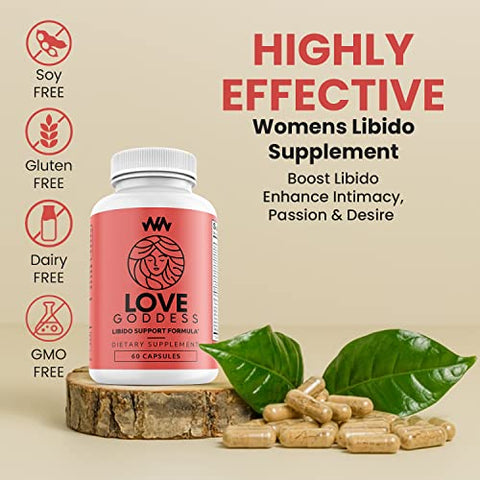 Miura Puama para Aumentar a Libido Feminina | Intensifique a Intimidade, Paixão e Desejo | Love Goddess | Vitamina | Warped Wellness | 100% Natural