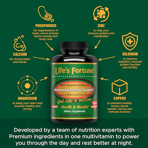 Life's Fortune - Life’s Fortune Multivitamina – Fórmula Completa para uma Vida Saudável – 60 Cápsulas