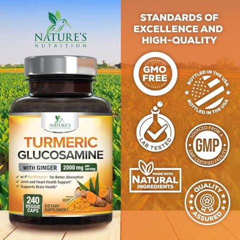 Nature's Nutrition - Curcuma com BioPerine e Gengibre – Potencialize sua Saúde com a Marca Turmeric+ – 100g
