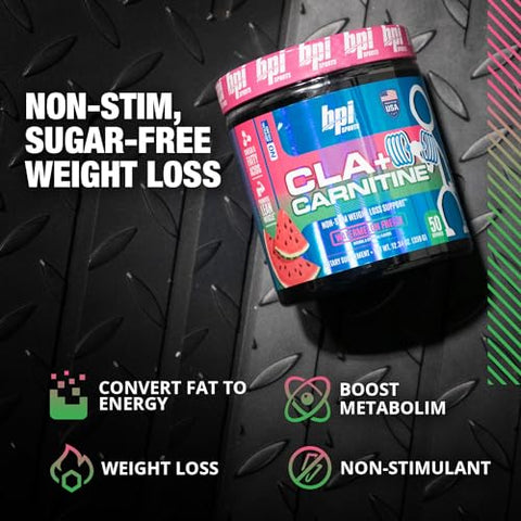 CLA Carnitine – Fórmula de Perda de Peso com Ácido Linoleico Conjugado – Metabolismo, Desempenho, Massa Muscular Magra – Livre de Cafeína – Para Homens – BPI Sports - BPI Sports
