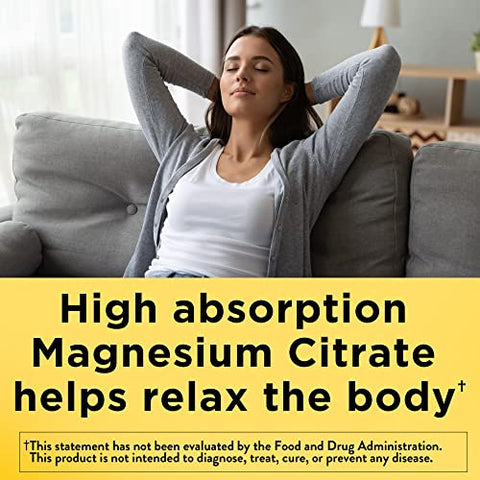 Magnesium Citrate 250 mg – Suporte Muscular, Nervoso, Ósseo e Cardíaco – 120 Softgels, 60 Dias de Fornecimento - Nature Made