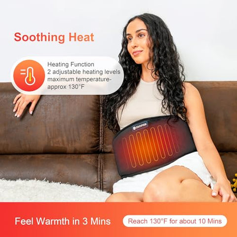 Aquecedor de Costas COMFIER para Alívio de Dor, Massageador Vibratório para a Região Lombar com Calor, Cinta Aquecida com Desligamento Automático, Alívio de Dores Abdominais, Cólicas e Artrite, Presentes
