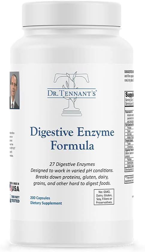 Dr. Tennant's - Dr Tennant’s – Fórmula de Enzimas Digestivas – Refluxo Gastroesofágico, Azia – 60 cápsulas