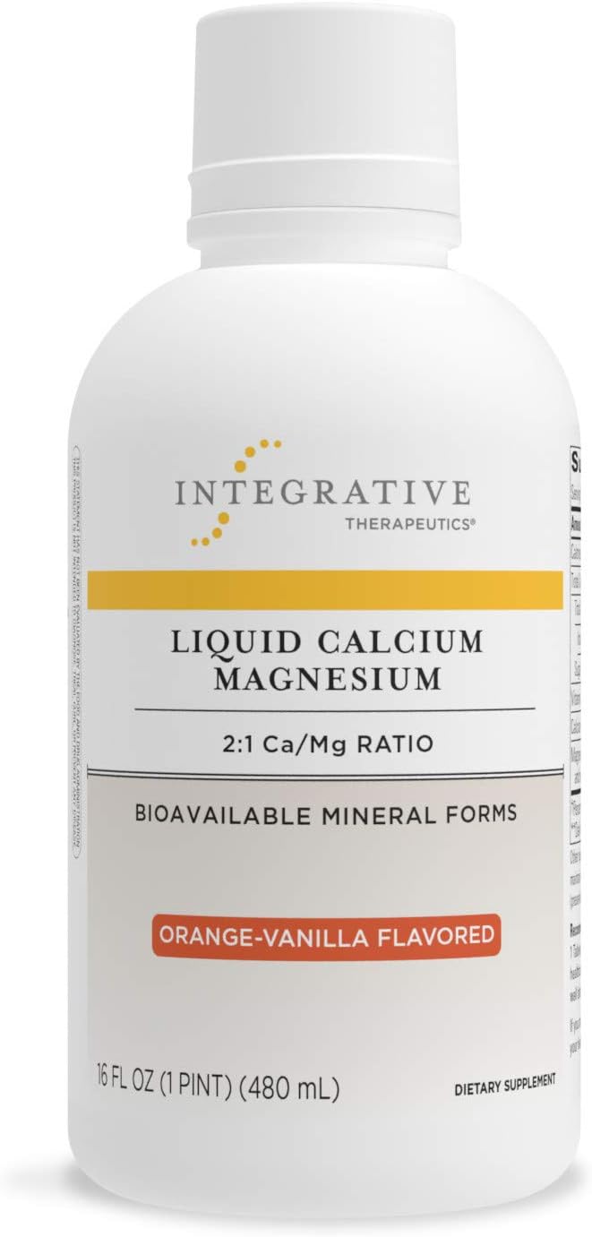 Cálcio Magnésio Líquido (2:1) – Formas Minerais Bioabsorvíveis – Sabor Laranja Baunilha – 473 ml - Integrative Therapeutics