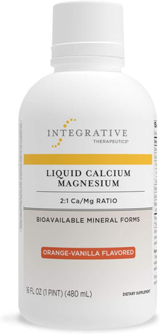Cálcio Magnésio Líquido (2:1) – Formas Minerais Bioabsorvíveis – Sabor Laranja Baunilha – 473 ml - Integrative Therapeutics
