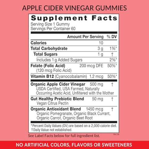 Gomas Gourmet de Vinagre de Maçã 2 Pacotes 120 Unidades – Vitamina Gummy - Eniva Health