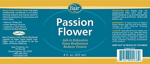 Fusão Pesada Flor de Maracujá com Ginseng Americano, 8 Onças (227g) - Baar