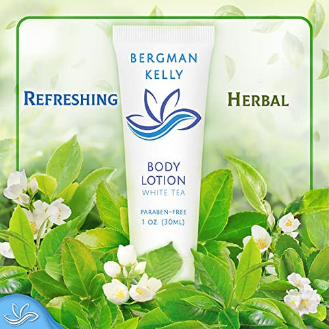 Loção de Viagem (30 ml, 100 un, Chá Branco), Surpreenda seus Hóspedes com uma Loção Corporal Revitalizante e Refrescante, Miniatura de Qualidade para Hotéis de Hóspedes - BERGMAN KELLY