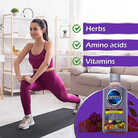 Omni Cleansing Drink – Desintoxicação Corporal Extra Forte, Líquido Herbal Cleanse, Limpe seu Sistema, Sabor Ponche de Frutas, 32 ml, Suporte Premium à Desintoxicação - Wellgenix