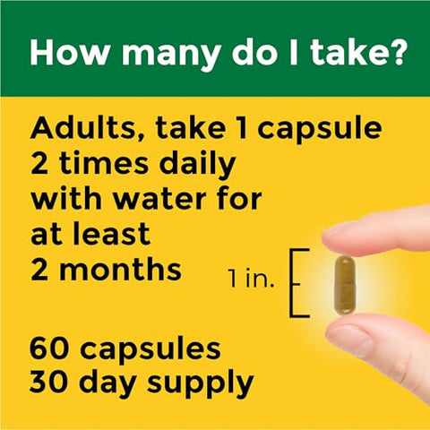 Melhor Absorção Cápsulas de Berberina Fitossoma, 1100mg Por 2 Cápsulas Diárias, Suplemento de Berberina para Suporte à Saúde Cardiovascular, 60 Cápsulas, Fornecimento de 30 Dias - Nature Made
