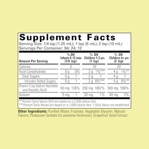 Vitamina C Líquida Lipossomal, Pura e para Crianças – Suporte ao Sistema Imunológico – Sabor Natural de Laranja – 120ml - CHILDLIFE ESSENTIALS