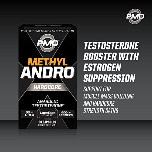 Sports Methyl Andro com DHEA Amplifica Testosterona para Crescimento Muscular Magro e Ganho de Força – Desempenho em Levantamento de Peso e Treino – Suplemento Alimentar (90 Cápsulas Vegetarianas) - PMD