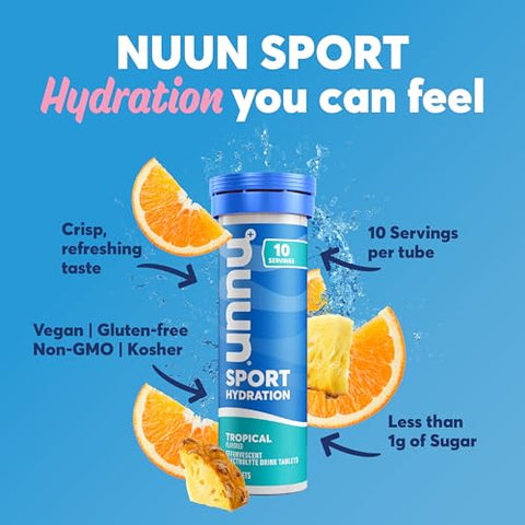 Sport: Tabletes de Bebida Eletrolítica, Embalagem com 6 Sabores, 10 Unidades Cada, Total de 60 Unidades - Nuun