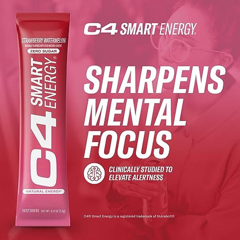 Cellucor - C4 Smart Energy – Packs de Pó em Sachê – Combustível de Desempenho Sem Açúcar – Energia Inteligente – Marca C4