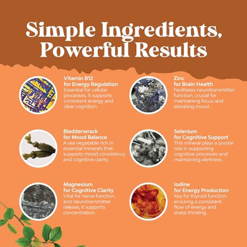 Natures Craft - Complexo de Suporte Herbal para a Tireoide – Suplemento de Iodo para a Tireoide com L Tirosina, Alga Marinha, Selênio e Ashwagandha – Suplemento Energético para Melhorar o Humor e a Saúde da Tireoide – 60 cápsulas