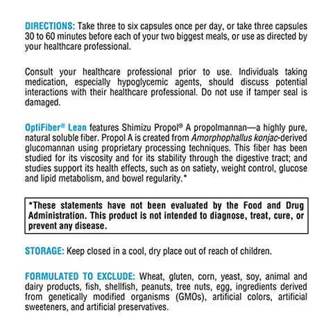 OptiFiber Lean – Cápsulas de Fibra Diária para Saúde Digestiva e Suporte ao Metabolismo do Colesterol – Limpeza Intestinal (180 Cápsulas de Fibra) - XYMOGEN
