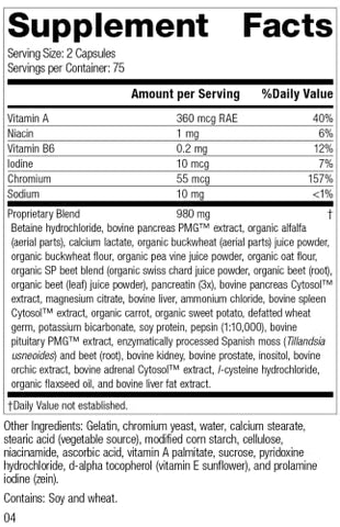 Standard Process Inc. - Standard Process Diaplex – Suporte para Vesícula Biliar com Pepsina, Betaina HCl, Proteína de Soja – 150 Cápsulas