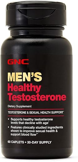 Testosterona Saudável para Homens, 60 Cápsulas, Suporte para Testosterona e Saúde Sexual - GNC