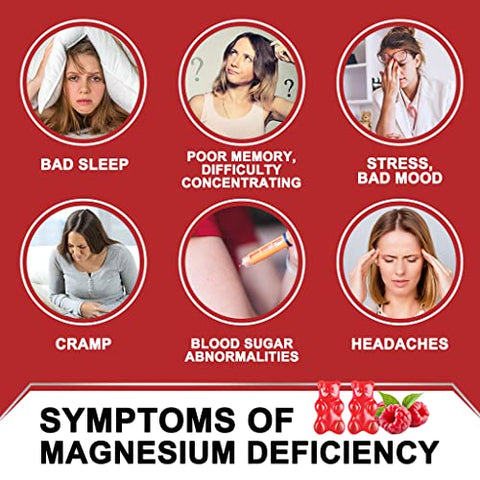GORNVB - Magnesium Glycinate Gummies 400mg – Suplemento de Magnésio Glicinato em Gomas – Complexo de Magnésio Quelato de Potássio com VitD, B6, CoQ10 – Suporte para Memória, Calma, Humor