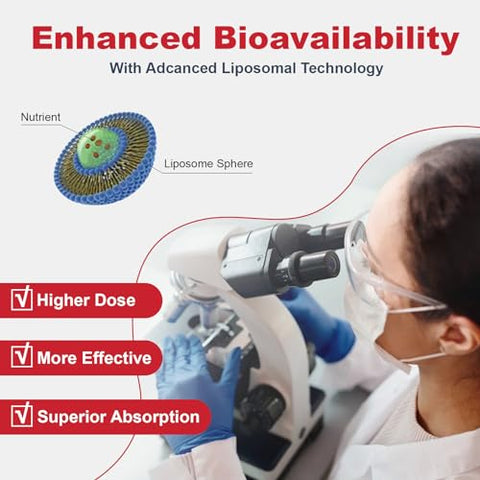 CyberCerix - Suplemento Imune Lipossomal Avançado, Complexo com L-Lisina 1.500mg, Vitaminas, Minerais