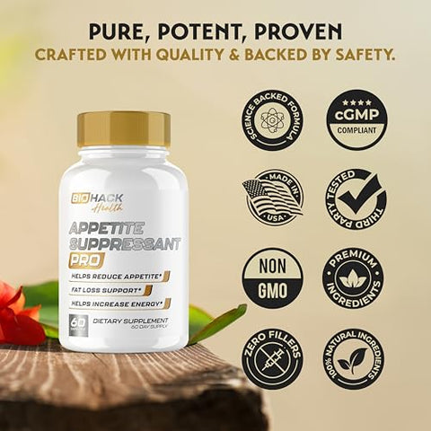 EPN Supplements - BioHack Health | Supressor de Apetite Eficaz #1 para Pílulas de Perda de Peso para Mulheres | 100% Natural e Seguro | Resultados Comprovados