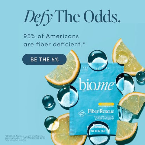 Bio.me - Fiber Rescue Limonada 20 Sachês de Viagem – Pó de Casca de Psyllium para Saúde Digestiva