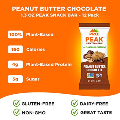 Probar - PROBAR – Barra de Snack de Manteiga de Amendoim e Chocolate, 4g de Proteína, Sem OGM, Sem Glúten (Embalagem com 12 unidades)