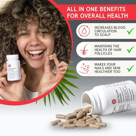 iRestore - iRESTORE Suplemento Capilar 3 em 1 com Biotina, Bloqueador de DHT, Saw Palmetto e Outros Extratos (60 cápsulas) – Kit com 3