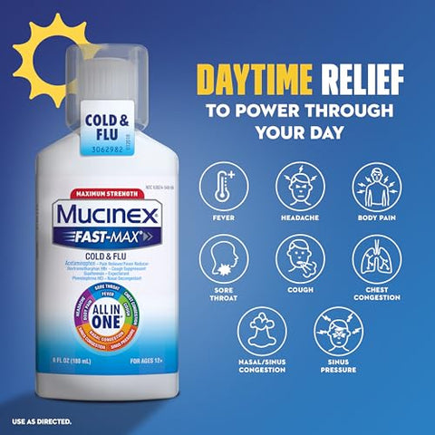 Fast-Max para Resfriado e Gripe – Alívio Rápido – 120ml - Mucinex