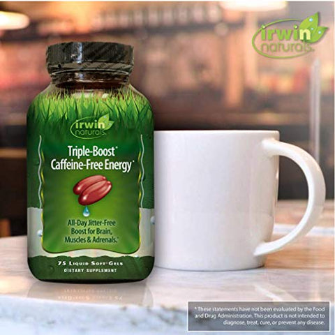 Triple-Boost Energia sem Cafeína – Foco Duradouro e sem Agitação – Nootrópico para Potencializar o Cérebro – 75 Cápsulas Líquidas - Irwin Naturals