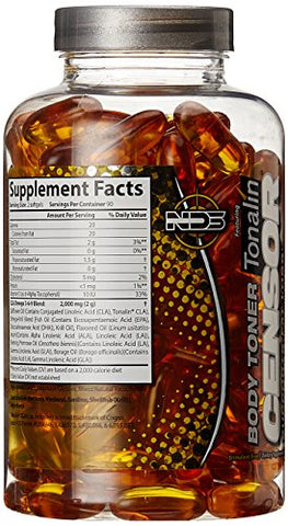 NDS - Censor – Perda de Gordura e Tonificador Corporal com CLA, Óleo de Peixe, Cártamo e Mistura Ômega 3-6-9 – Suplemento Dietético para Melhorar Energia, Metabolismo e Saúde – 180 Softgels