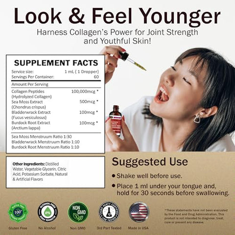 Collagen Mojo - Colágeno Líquido Mojo – Mulheres | Fortaleça sua pele e cabelo | 100% natural