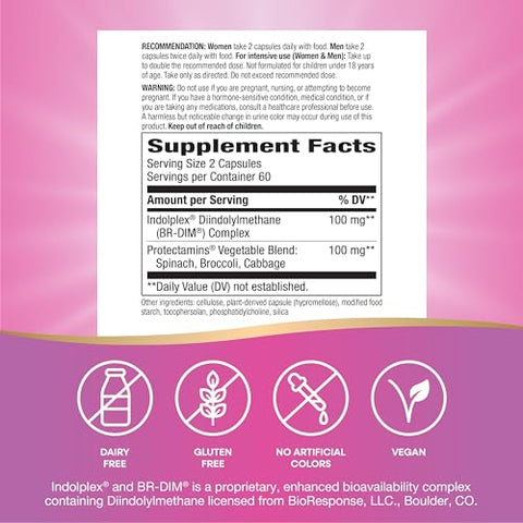 Nature's Way - Nature’s Way DIM-Plus – Suporte ao Metabolismo Equilibrado de Estrogênio, Diindolilmetano, 120 Cápsulas Veganas (Embalagem Pode Variar)