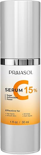 Praiasol - Sérum Super Vitamina C para Mulheres Acima de 70: Fórmula Avançada Anti-Envelhecimento com Vitamina C, Niacinamida, Ácido Hialurônico, Vitamina E e Cafeína – Hidratante, Rejuvenescedor, Antirrugas