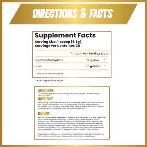 Maverick Nutrition - Creatina HMB em Pó para Homens – Suplemento de Creatina – Monohidrato de Creatina – 30g