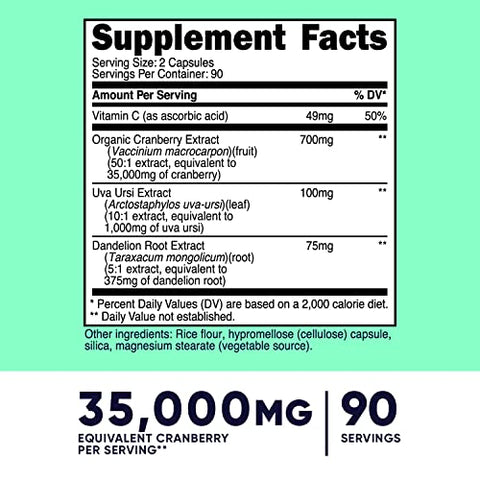 Extrato de Cranberry para Mulheres (35.000mg Equivalente), 180 Cápsulas – com Vitamina C, Uva Ursi | Nutricost Cranberry Extract | 35.000mg | 180 Cápsulas | Vitamina C | Uva Ursi - Nutricost