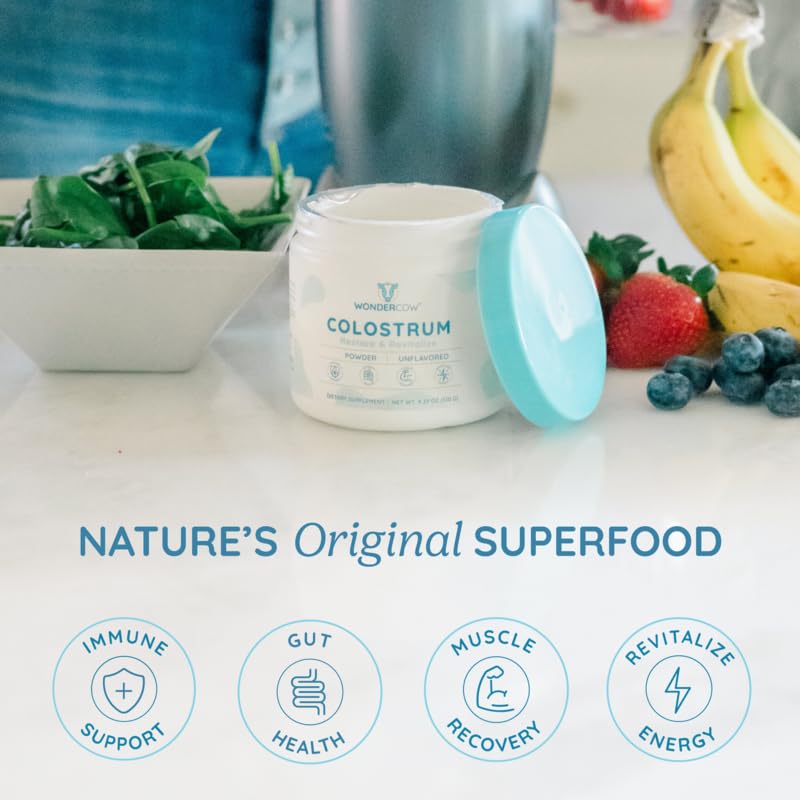 Pó de Colostro para Saúde Intestinal, Suporte Imunológico e Recuperação Muscular – 100g - WONDERCOW