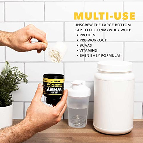 ONMYWHEY - Recipiente de Proteína em Pó para Viagem – Garrafa de Água Portátil com Funil para Misturas, Contêineres Portáteis de Suplemento Pré-Treino