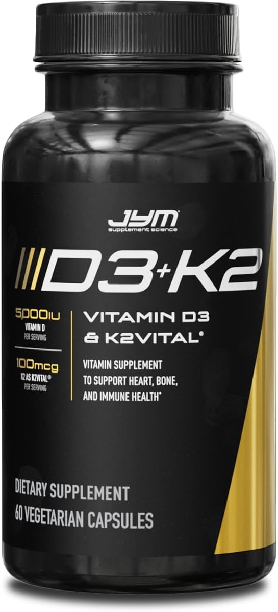 JYM Supplement Science - JYM D3 K2 – Vitamina D3 5000UI – Fortaleça seus ossos e sistema imunológico