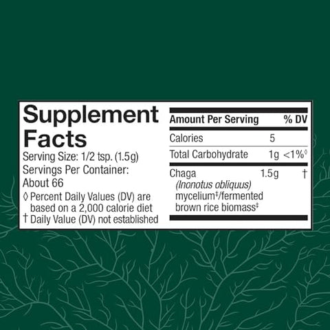 Chaga em Pó – Suporte ao Sistema Imunológico – Pó de Cogumelo Chaga para Atividade Antioxidante – Suplemento Alimentar – 100g (66 Porções) - Host Defense