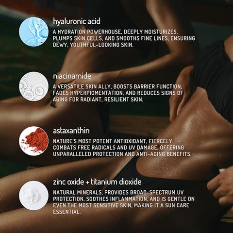 Protetor Solar Diário para Rosto e Corpo SOL LABS, Mineral Natural, FPS 30 Óxido de Zinco Resistente à Água, Seguro para os Recifes, Fórmula Coreana Leve Sem Resíduos Brancos, Ultra Hidratante, 50g