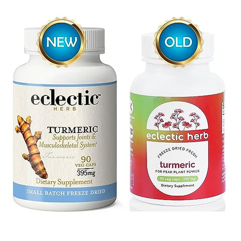 ECLECTIC INSTITUTE - Eclectic Institute – Cúrcuma Crua Liofilizada | Cultivada nos EUA | Vegetariana, Não-OGM, Sem Glúten | 90 CT (395 mg)