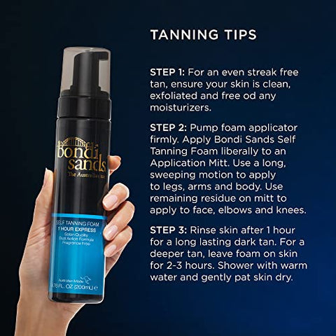 Espuma Autobronzeadora Expressa 1 Hora | Leve, Sem Fragrância | Autobronzeador para um Bronzeado Uniforme e Sem Manchas | 200 ml - Bondi Sands