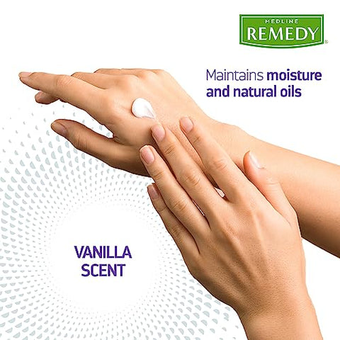 Creme Clínico Medline Remedy Baunilha (473 ml), 2 Unidades, Hidratante Facial e Corporal para Todas as Idades, Sem Parabenos