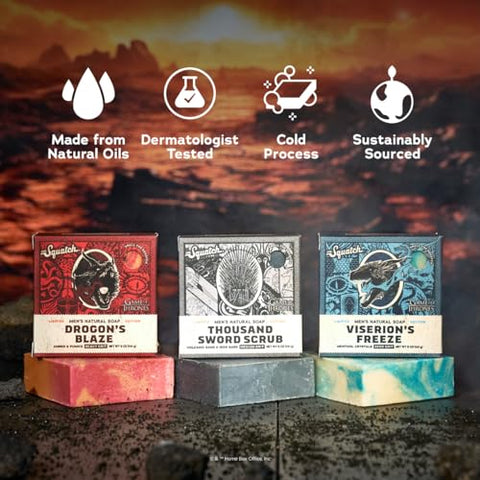 Coleção Game of Thrones com Caixa de Colecionador – Kit de 3 Sabonetes Naturais para Homens e Sabonete Game of Thrones para Homens - Dr. Squatch